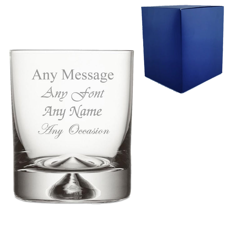 Personalised Dimple Base Whisky Tumbler 260ml in Gift Box