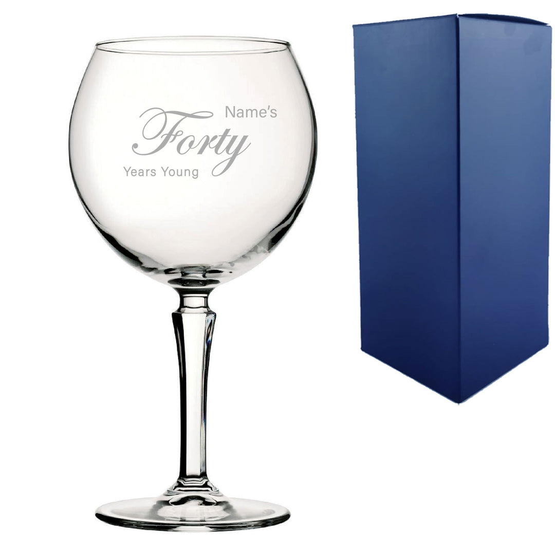 Personalised 40th Birthday Hudson Gin Balloon Glass