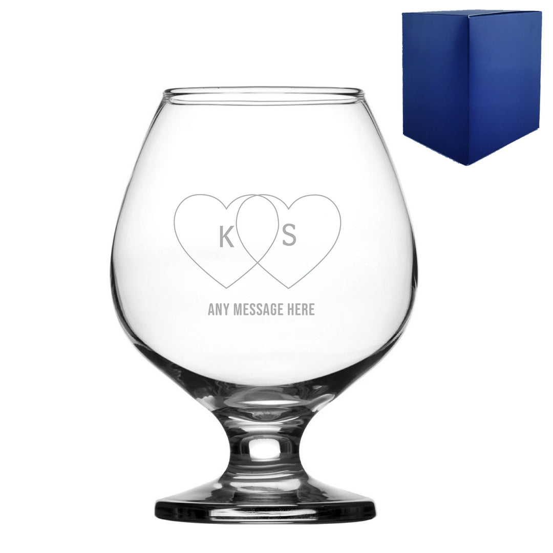 Personalised Valentine’s Bistro Brandy Glass in Gift Box