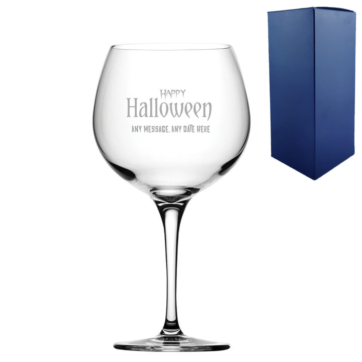 Personalised Happy Halloween Gin Balloon Glass, Gift Boxed