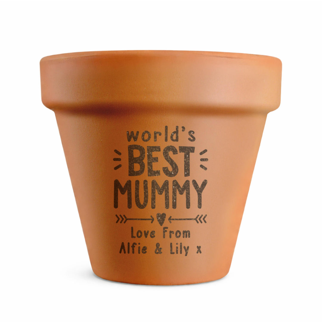 Personalised Worlds Best Terracotta Plant Pot, The Personal Shop, personalised gifts