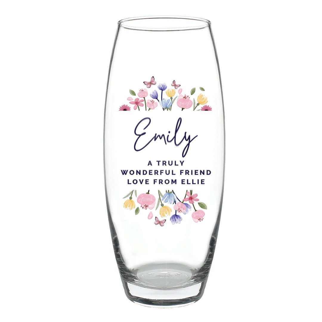 Personalised Bright Floral Bullet Vase, The Personal Shop, personalised gifts