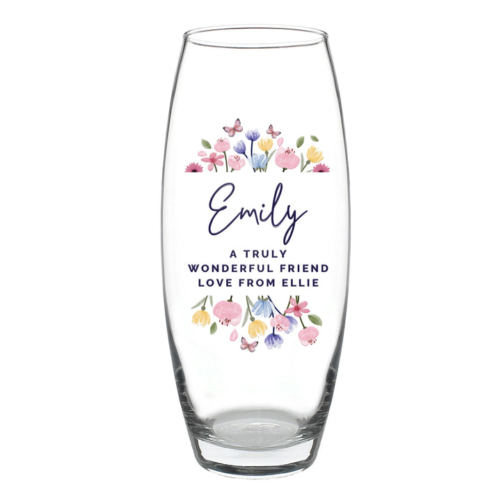 Personalised Bright Floral Bullet Vase, The Personal Shop, personalised gifts