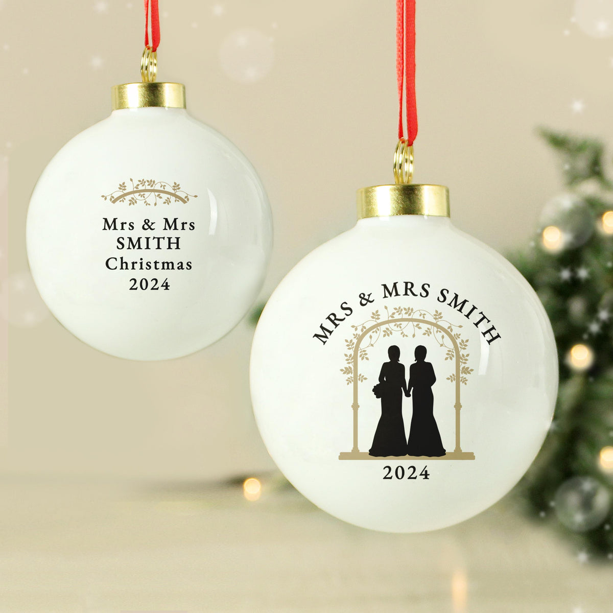Personalised Mrs & Mrs Bauble, The Personal Shop, personalised gifts