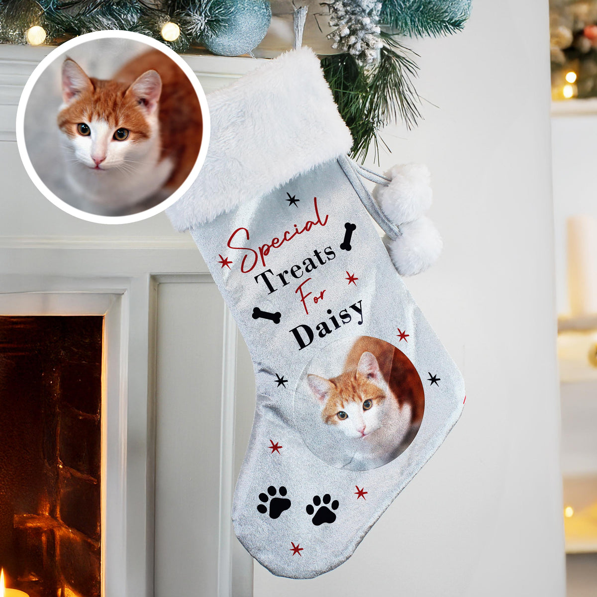 Personalised Photo Upload Dog Christmas Stocking – alternative view
