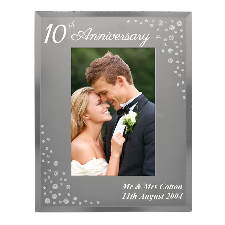 Personalised Anniversary 6x4 Diamante Glass Photo Frame – alternative view