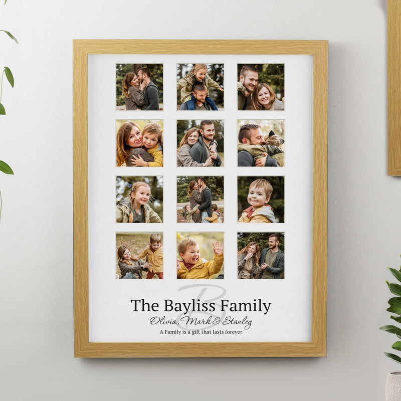 Personalised Family Oak Multi Photo Frame