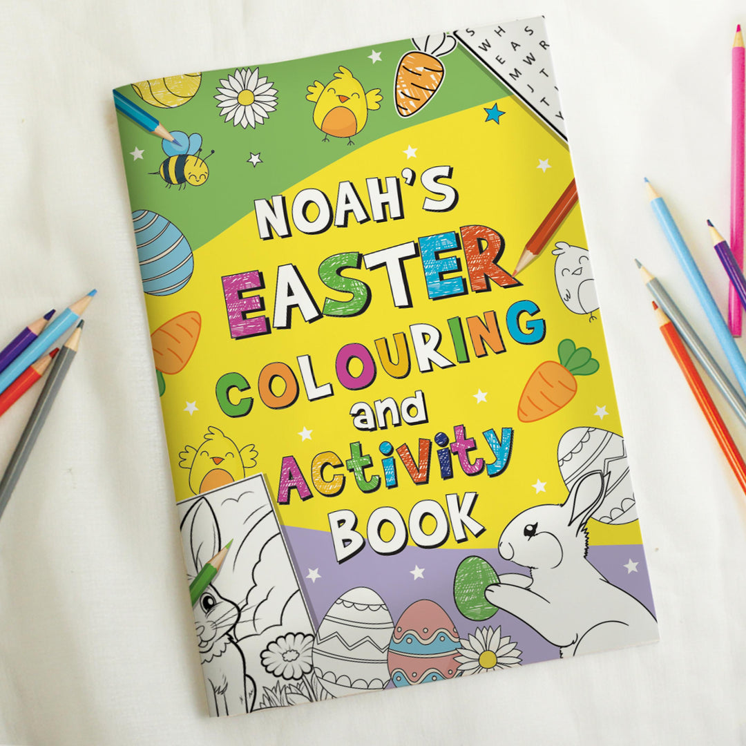 Personalised Easter Activity &amp; Colouring Book, The Personal Shop, personalised gifts