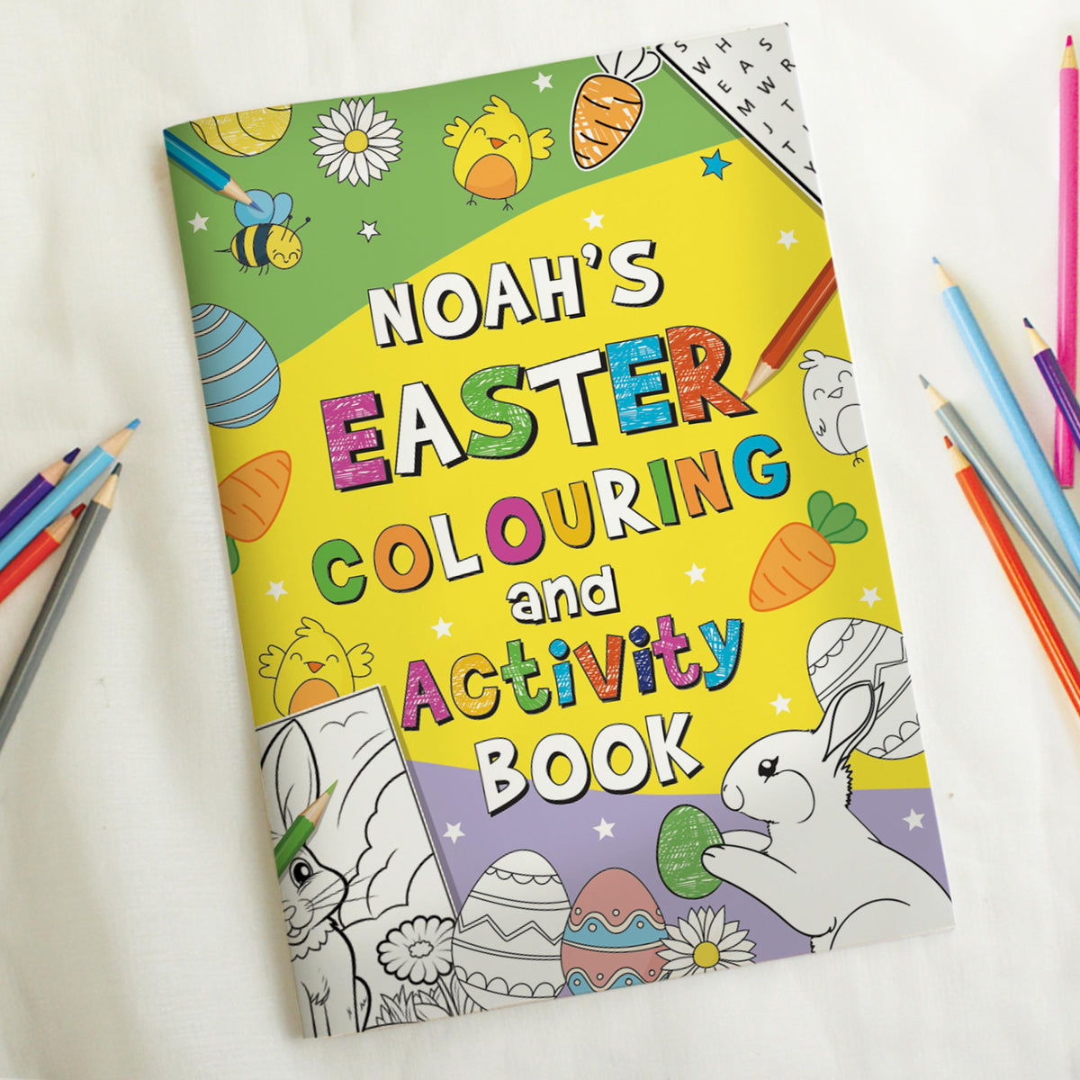 Personalised Easter Activity & Colouring Book, The Personal Shop, personalised gifts