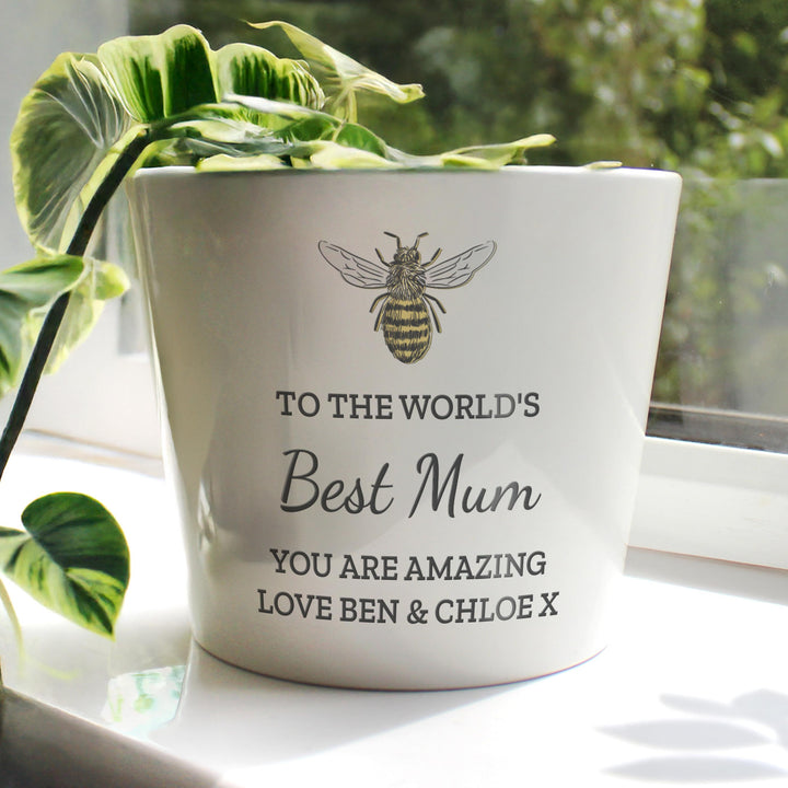 Personalised Bee Large Plant Pot, The Personal Shop, personalised gifts