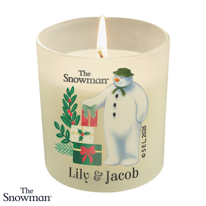 Personalised The Snowman Christmas Wishes Scented Candle Jar