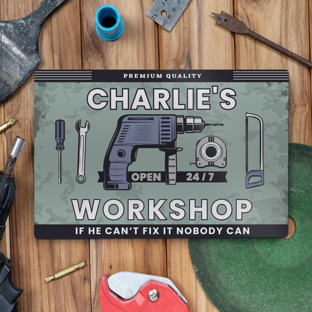 Personalised Workshop Metal Sign