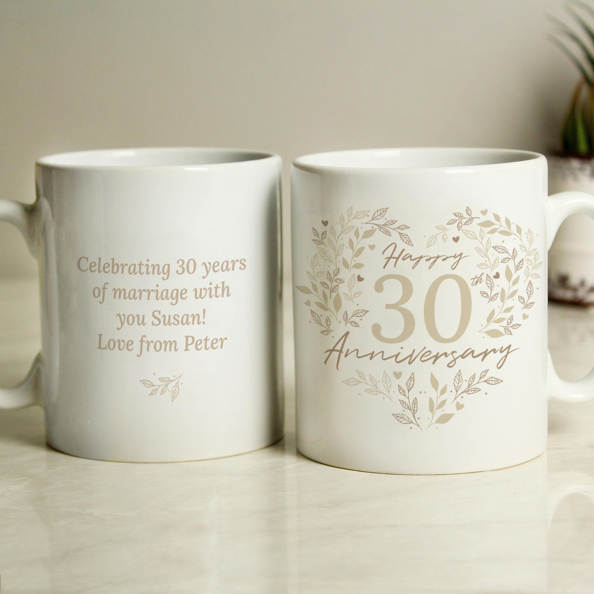 Personalised 30th Pearl Wedding Anniversary Mug, The Personal Shop, personalised gifts