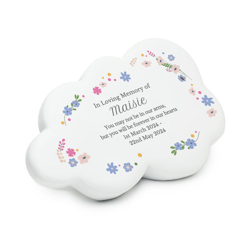 Personalised Floral Resin Memorial Cloud