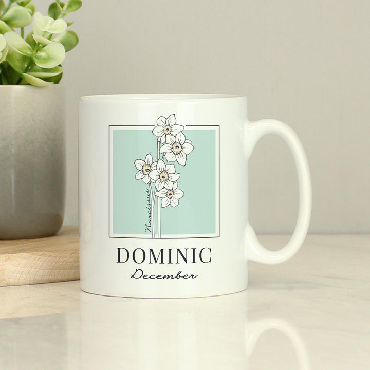 Personalised Birth Flower Mug, The Personal Shop, personalised gifts