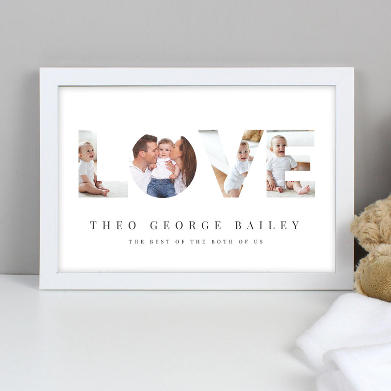 Personalised LOVE Photo Upload White A4 Framed Print