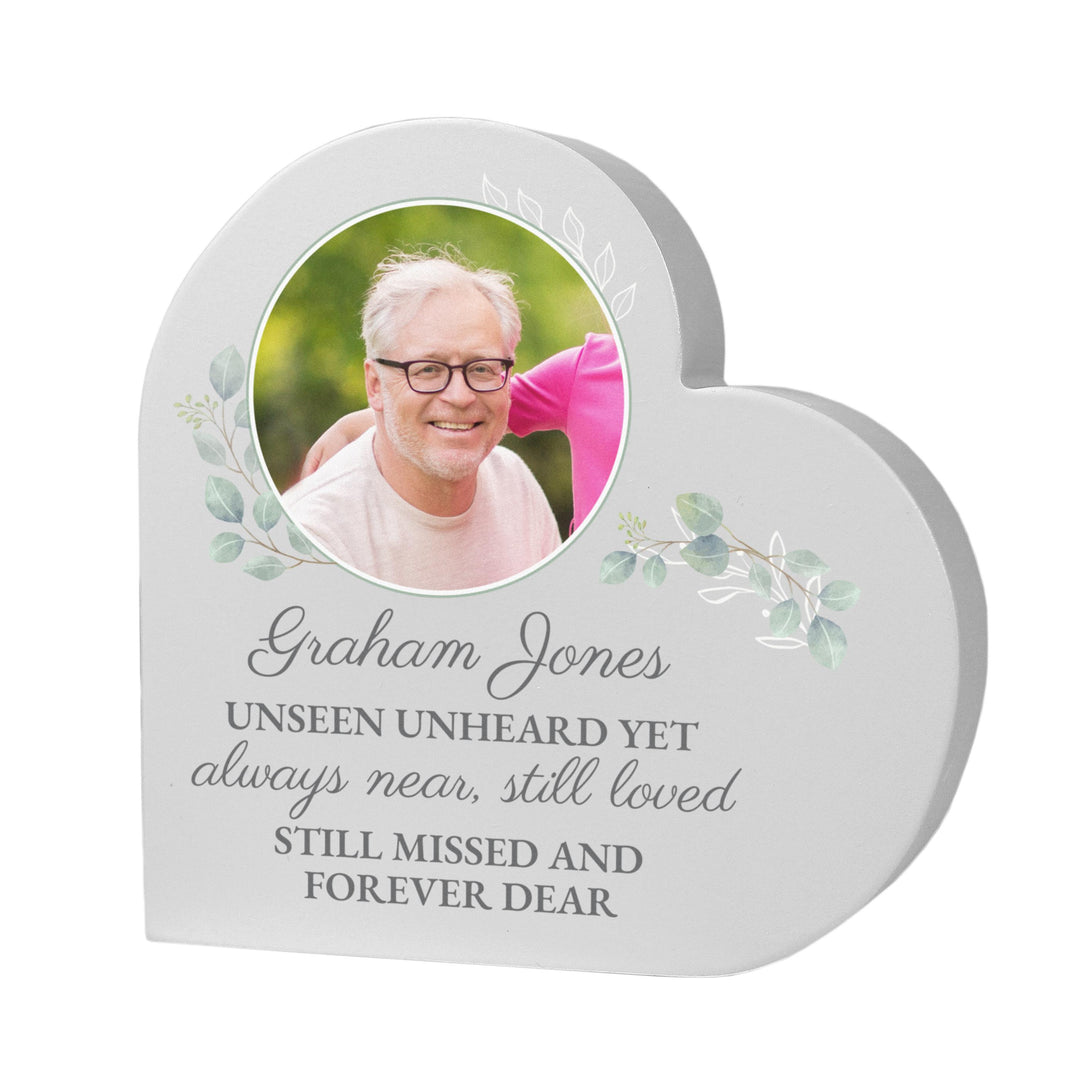 Personalised Memorial Photo Upload Heart Ornament – alternative view