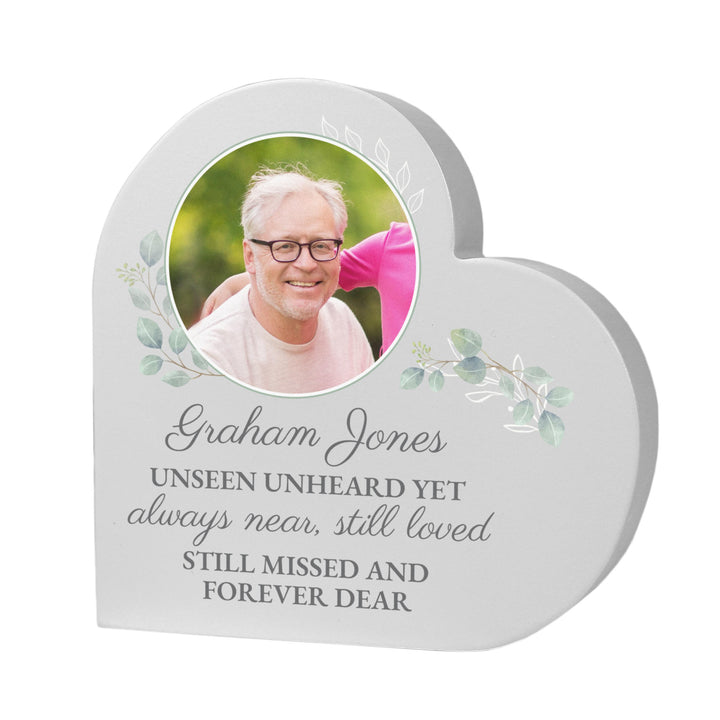 Personalised Memorial Photo Upload Heart Ornament – alternative view
