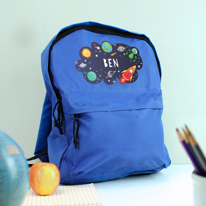 Personalised Space Blue Backpack – alternative view