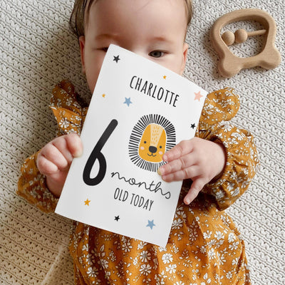 Personalised Animals Baby Milestone Cards