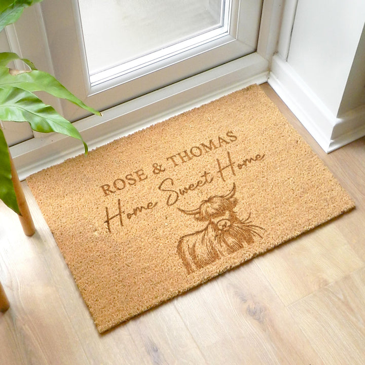 Personalised Highland Cow Doormat