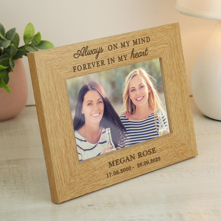 Personalised Memorial Always In My Heart 6x4 Wooden Photo Frame – alternative view