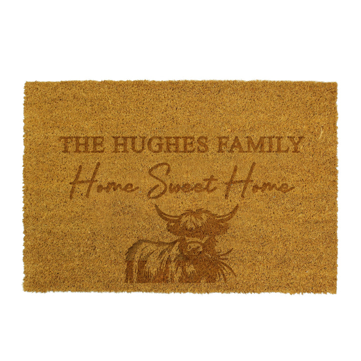 Personalised Highland Cow Doormat – alternative view