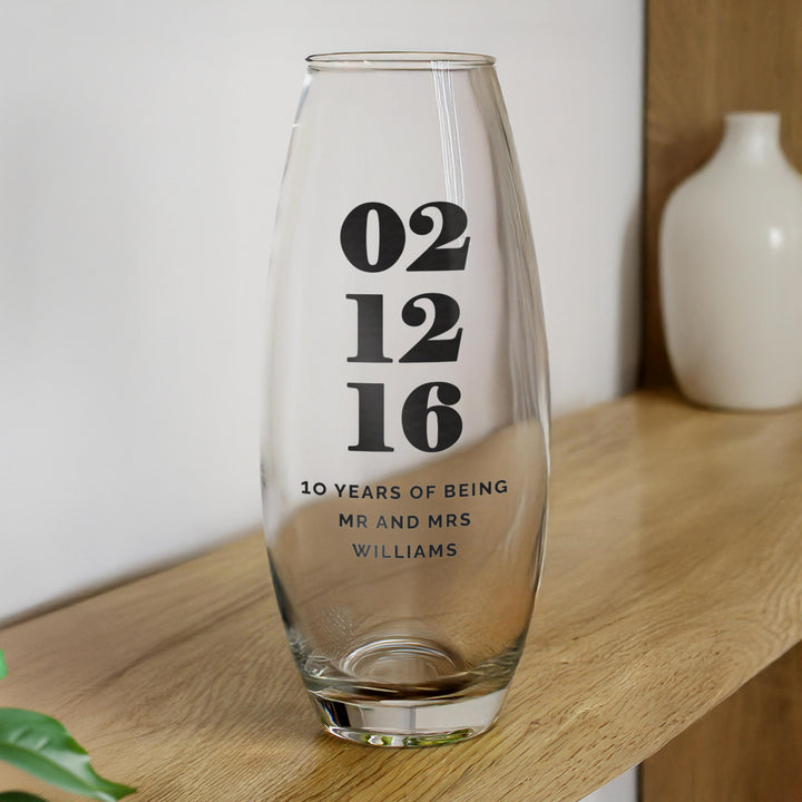 Personalised Special Date Bullet Vase, The Personal Shop, personalised gifts