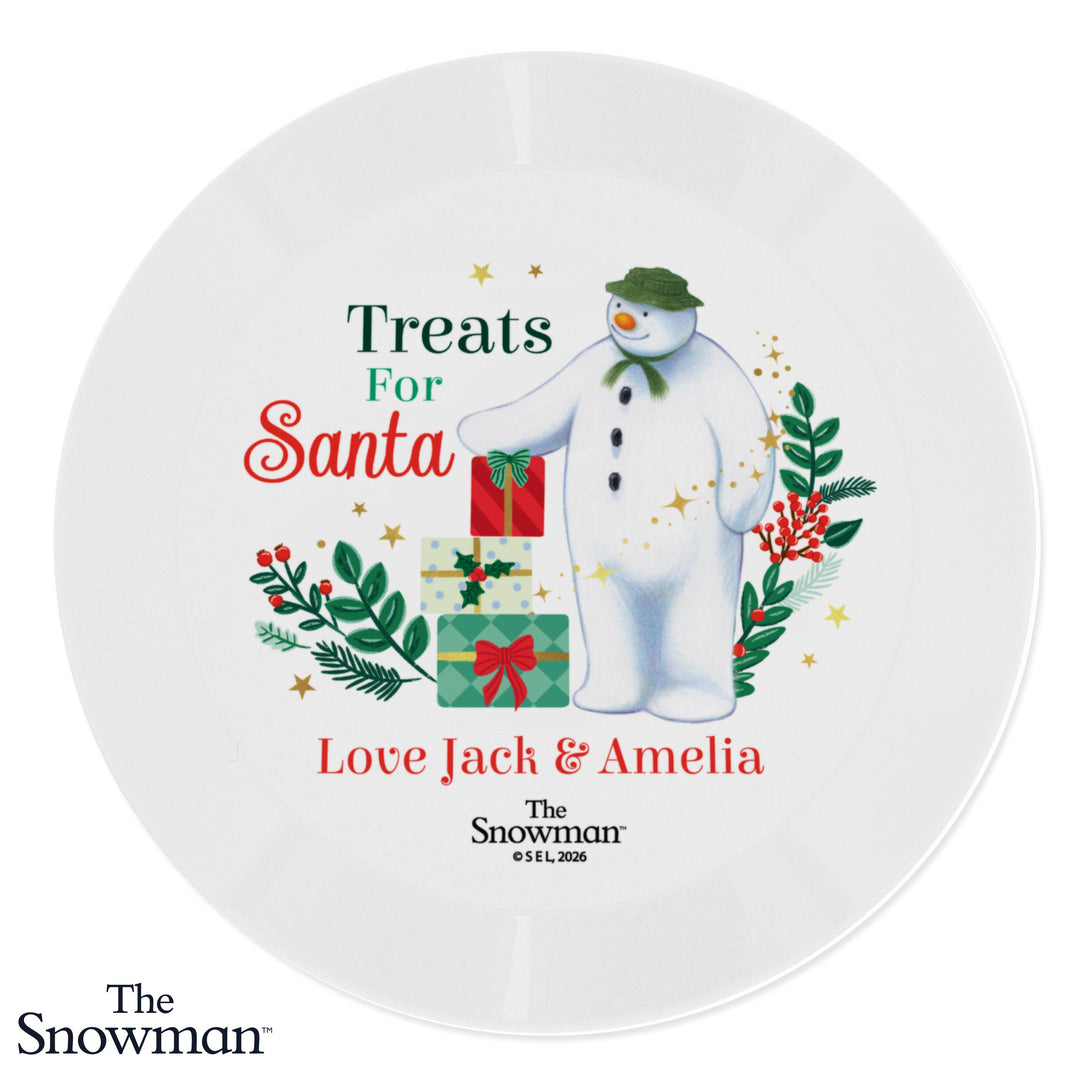 Personalised Snowman Treats for Santa Plastic Plate