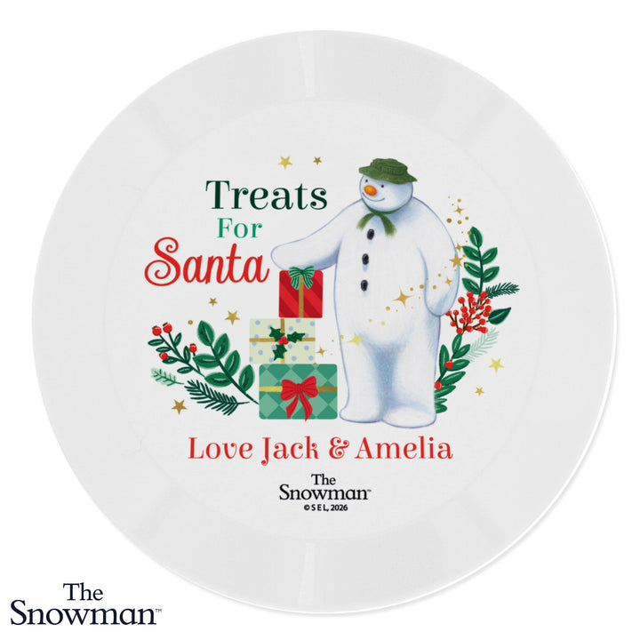 Personalised Snowman Treats for Santa Plastic Plate