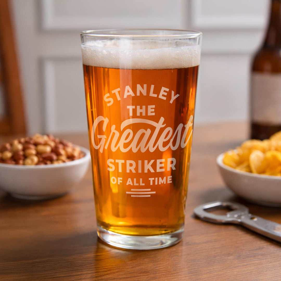 Personalised Greatest Sport Pint Glass, The Personal Shop, personalised gifts