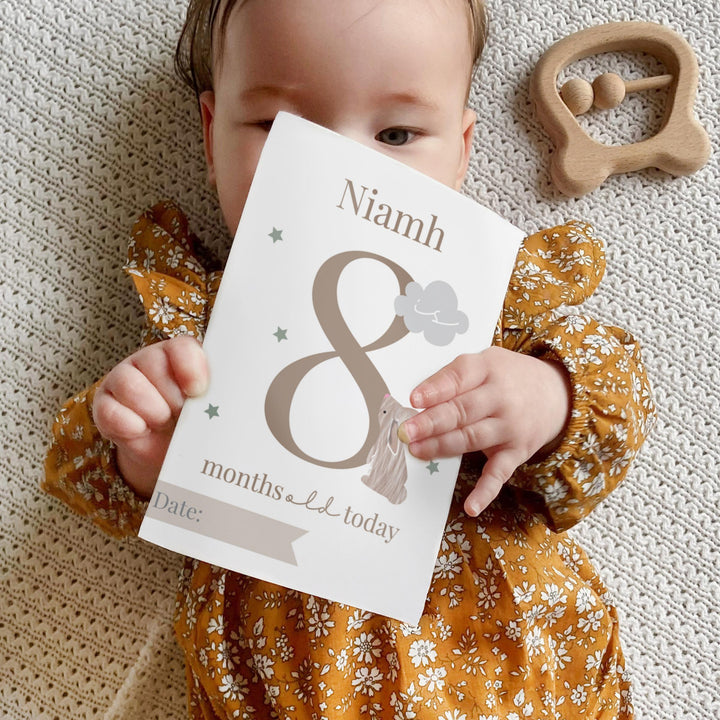 Personalised Woodland Animals Baby Milestone Cards – alternative view