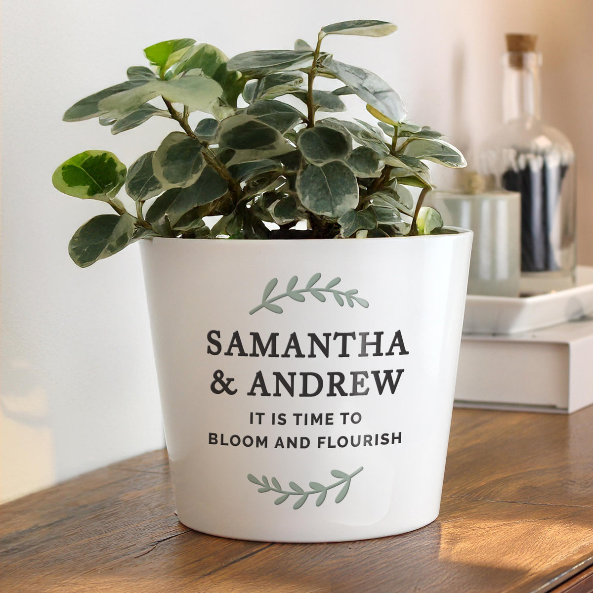 Personalised Wreath Large Plant Pot, The Personal Shop, personalised gifts