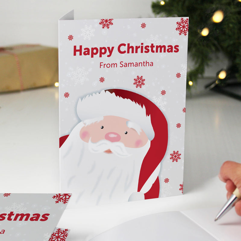 Personalised Pack of 10 Christmas Cards - Santa