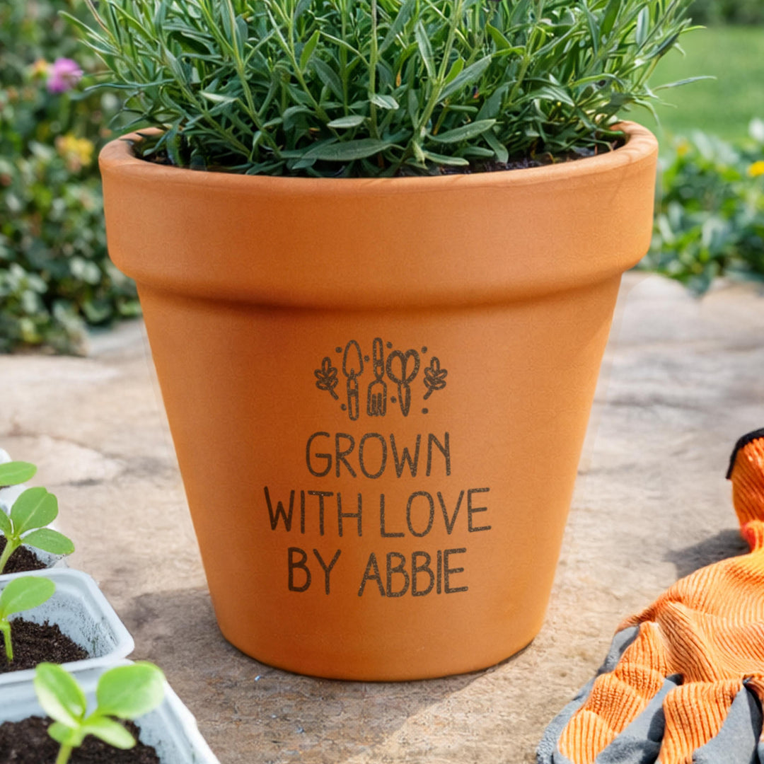 Personalised Gardening Terracotta Plant Pot, The Personal Shop, personalised gifts