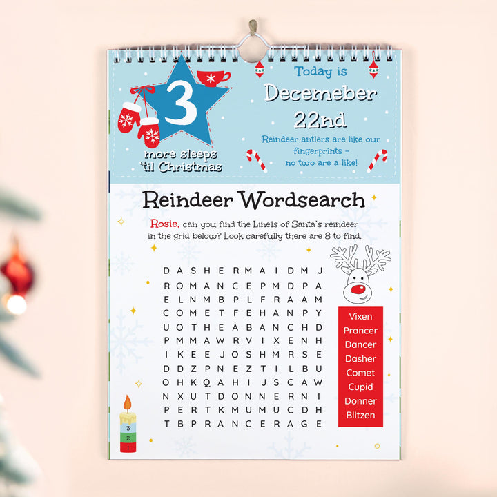 Personalised 24 Sleeps Christmas Activity Advent Calendar – alternative view
