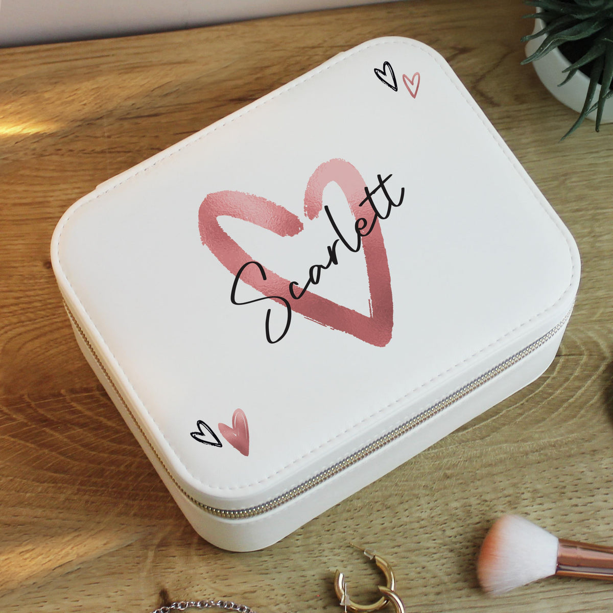 Personalised Heart Travel Jewellery Box