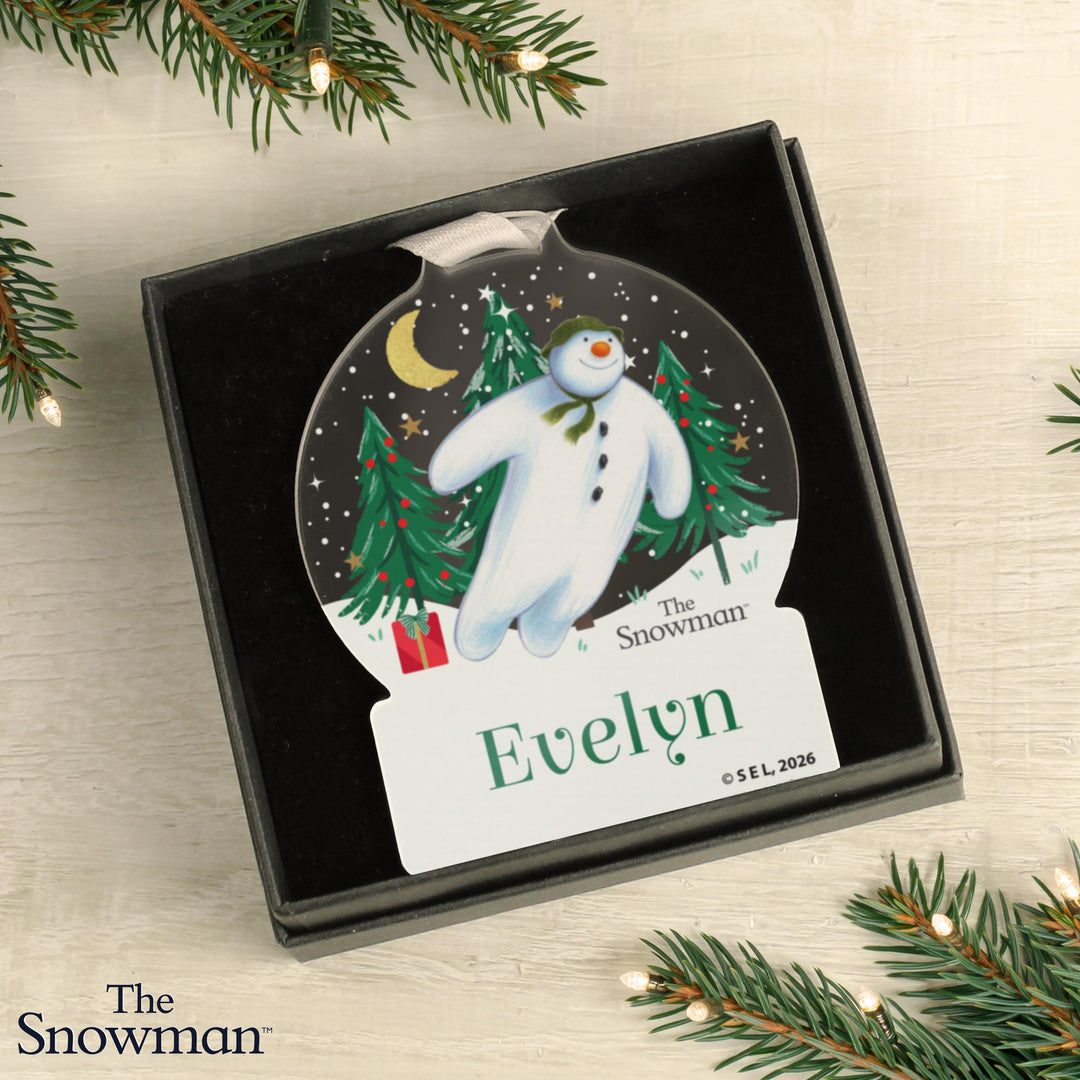 Personalised Acrylic Snow Globe Decoration – The Snowman