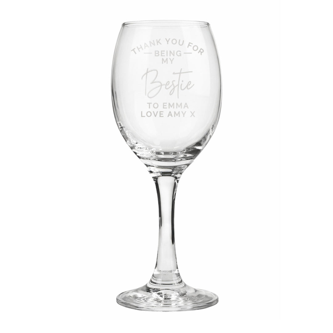 Personalised Thank you Wine Glass, The Personal Shop, personalised gifts