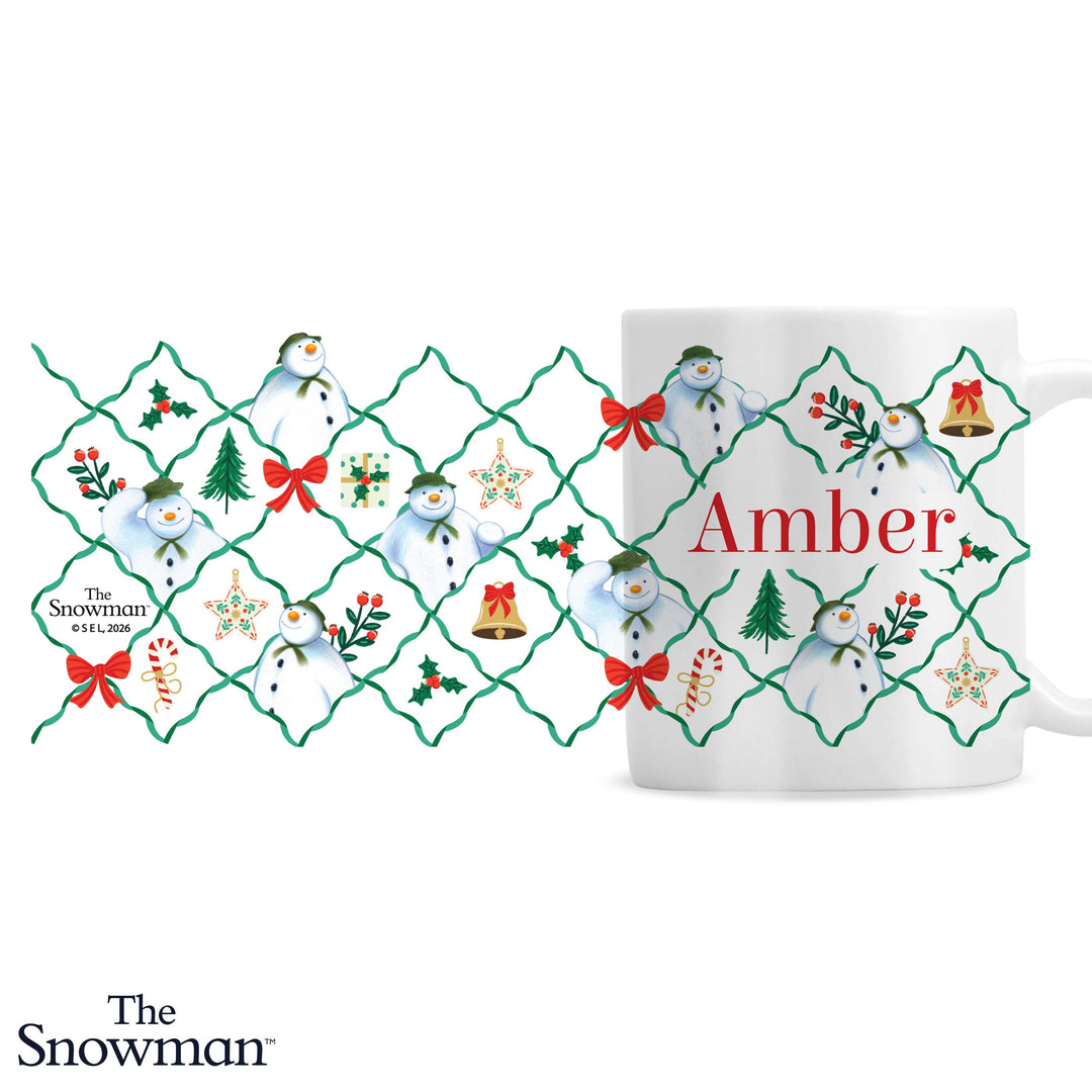 Personalised The Snowman Pattern Mug - Christmas Wishes