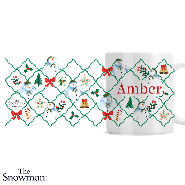 Personalised The Snowman Pattern Mug - Christmas Wishes