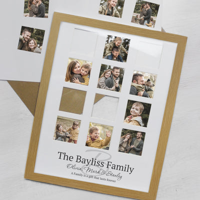 Personalised Family Oak Multi Photo Frame