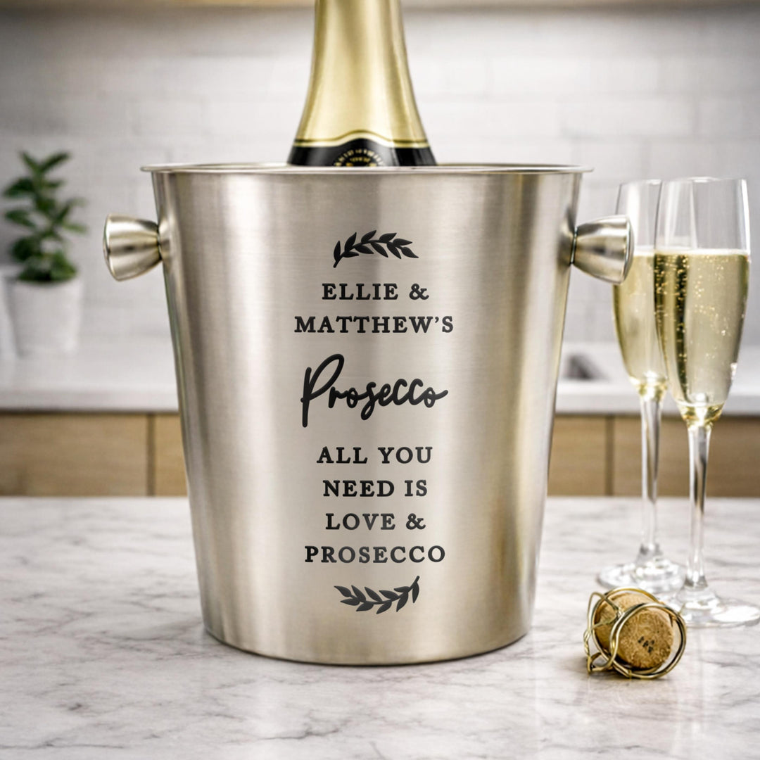 Personalised Free Text Stainless Steel Ice Bucket, The Personal Shop, personalised gifts