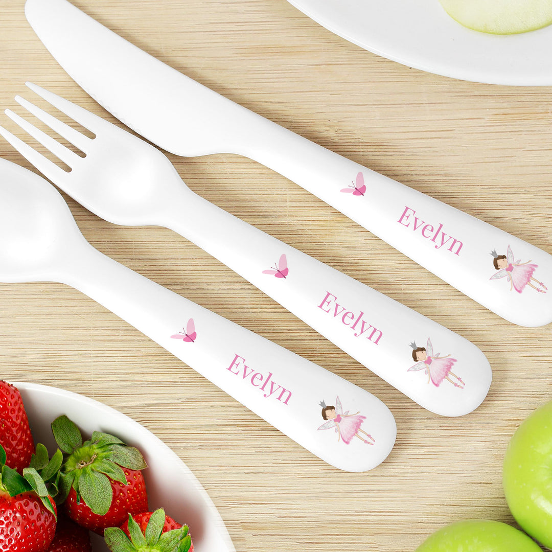 Personalised Fairy Princess Plastic Cutlery Set – alternative view