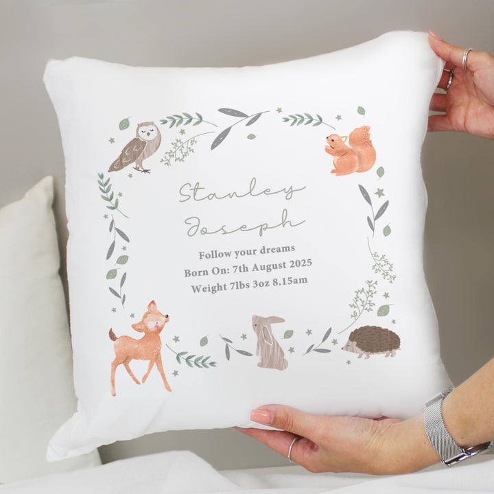 Personalised Woodland Animals Cushion – alternative view