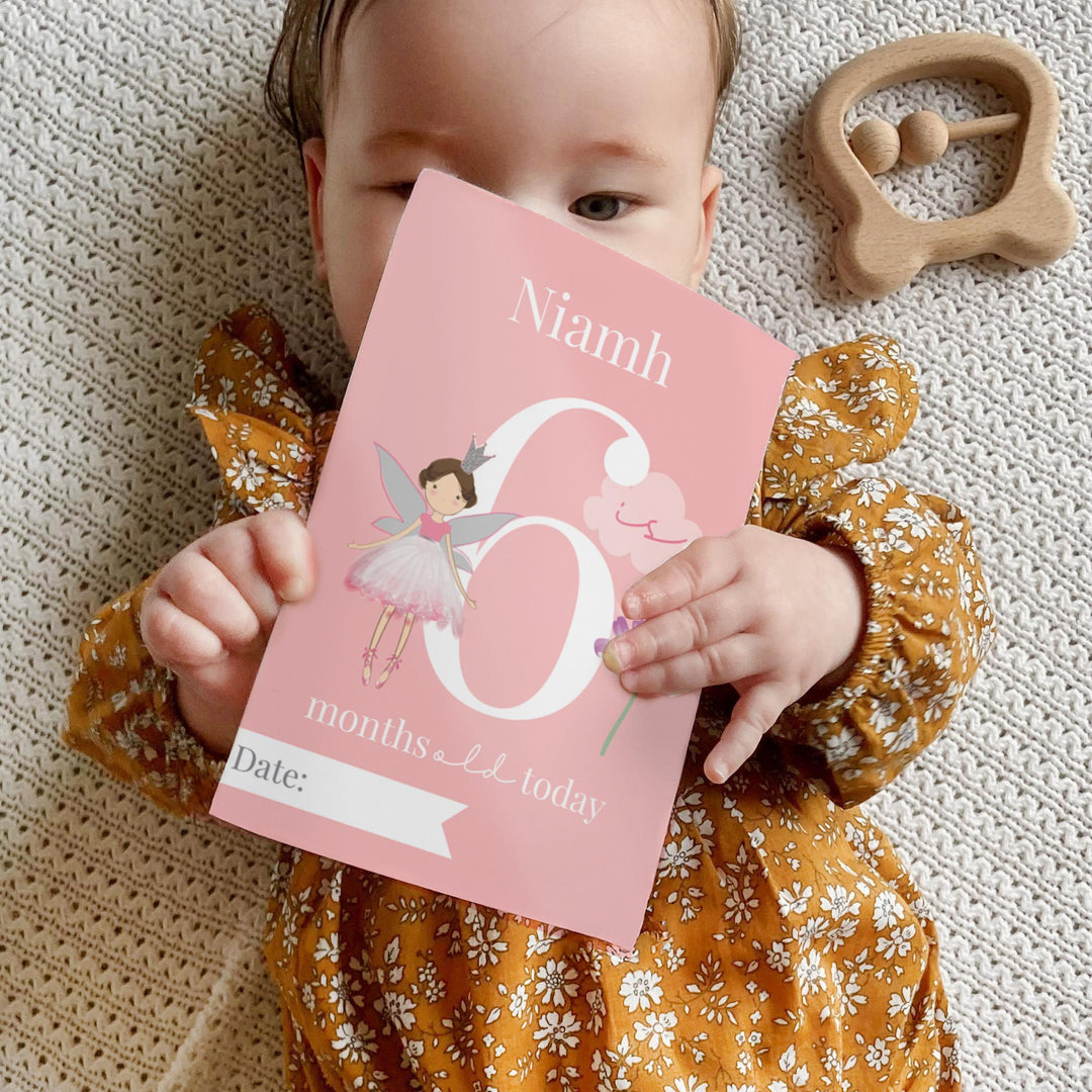 Personalised Fairy Princess Baby Milestone Cards – alternative view