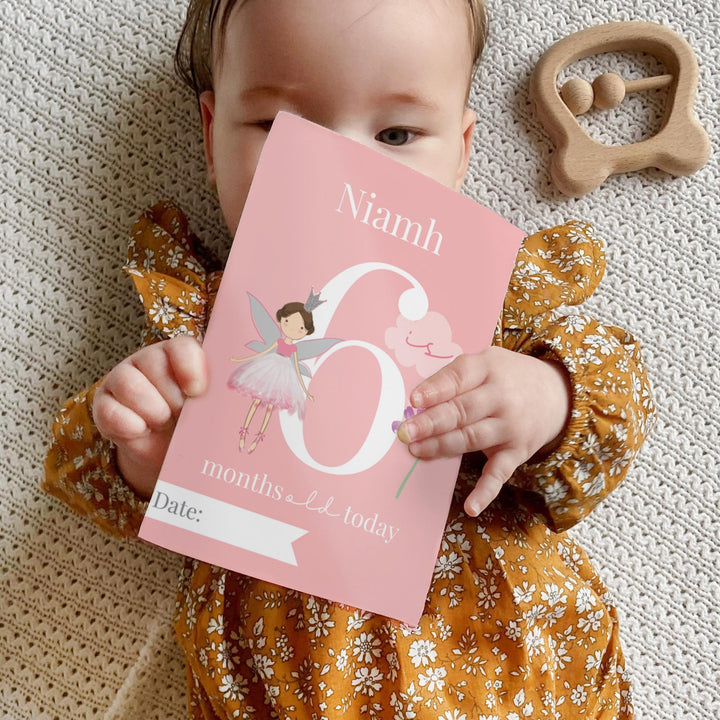 Personalised Fairy Princess Baby Milestone Cards – alternative view