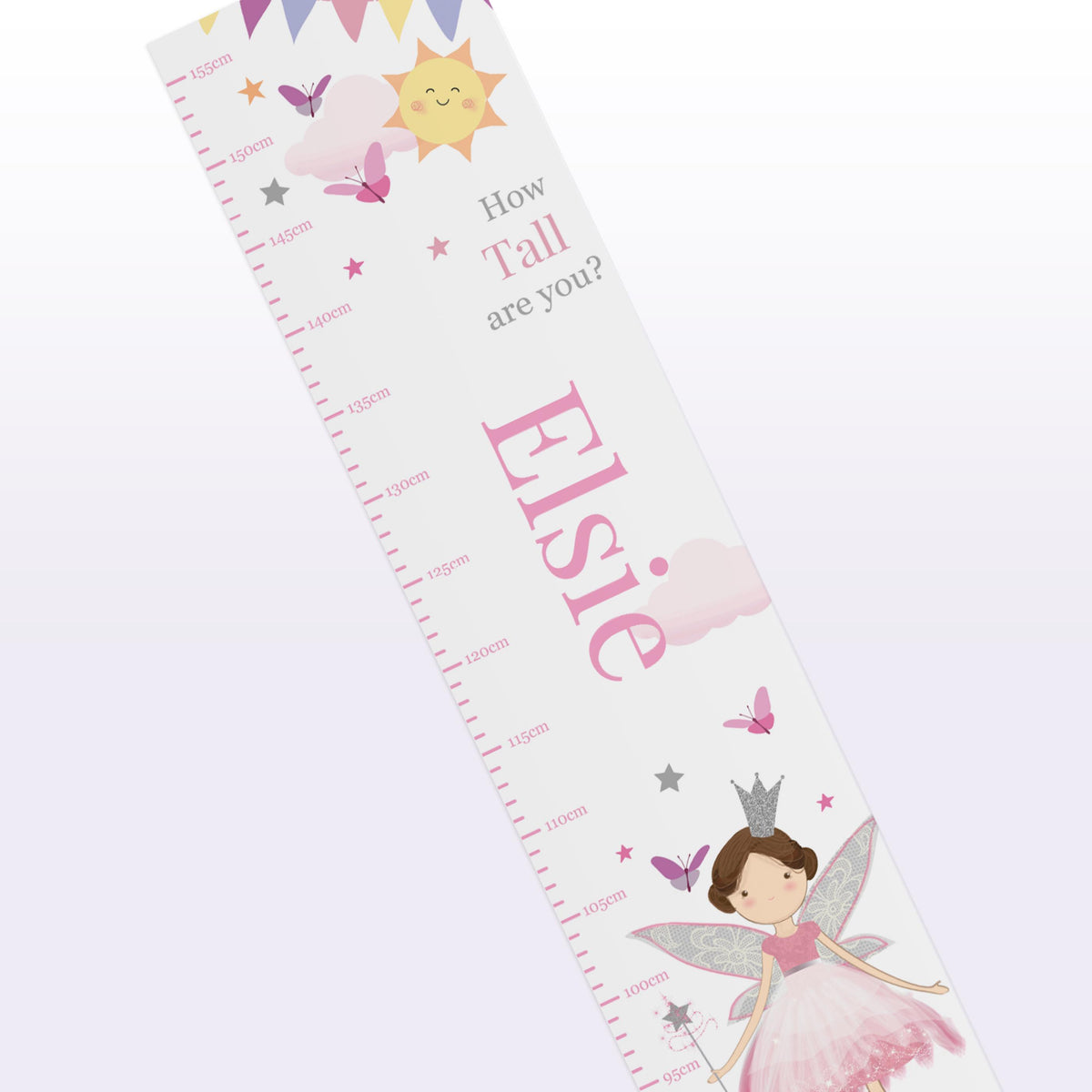 Personalised Fairy Princess Height Chart – alternative view