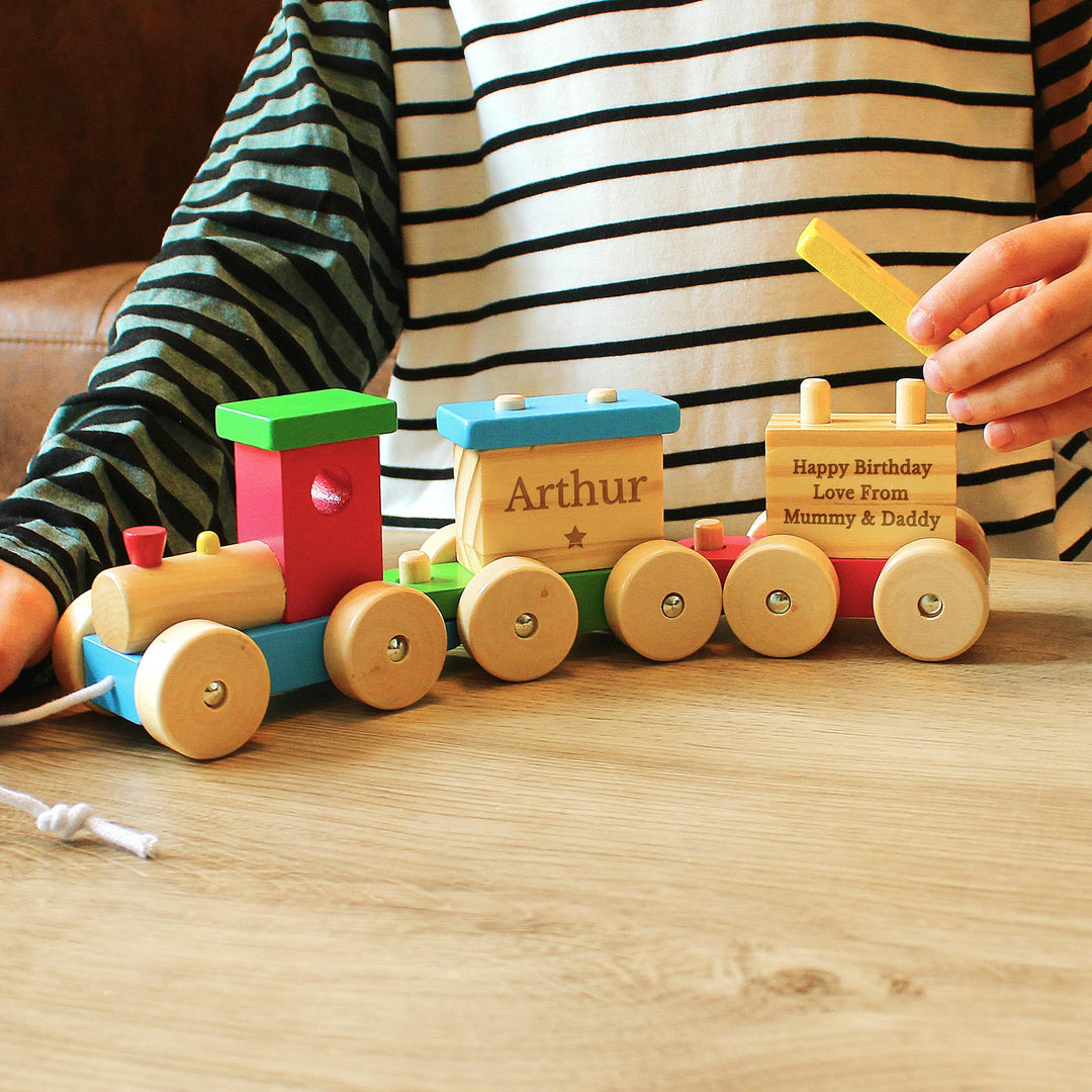Personalised Wooden Toy Train – alternative view