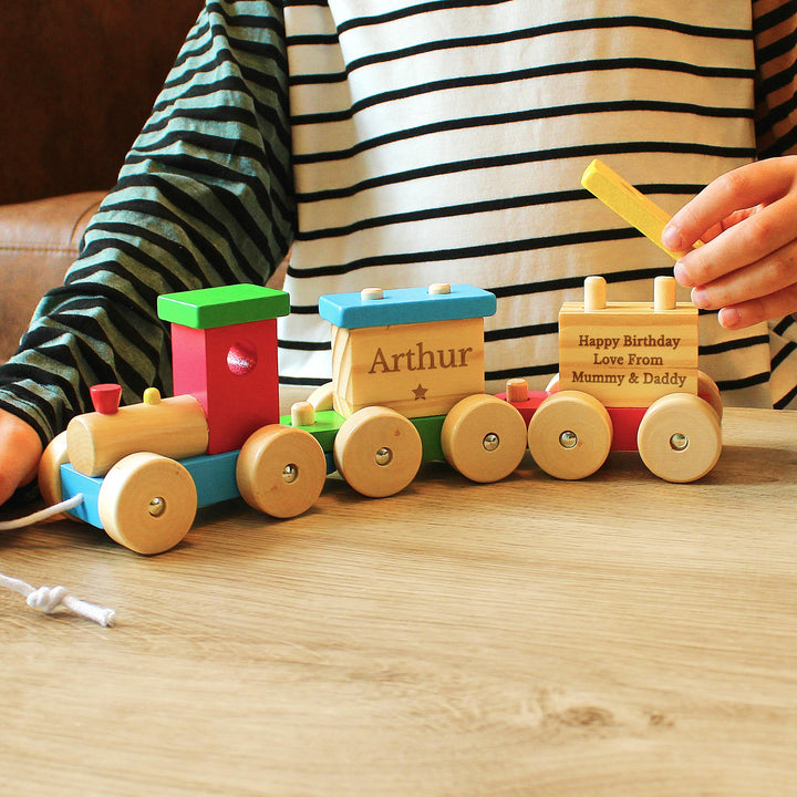 Personalised Wooden Toy Train – alternative view